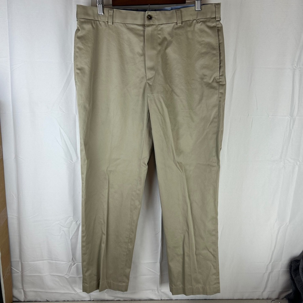 Brooks Brothers Advantage Chino Pants Mens 36x32 Khaki Clark Fit Stretch Cotton